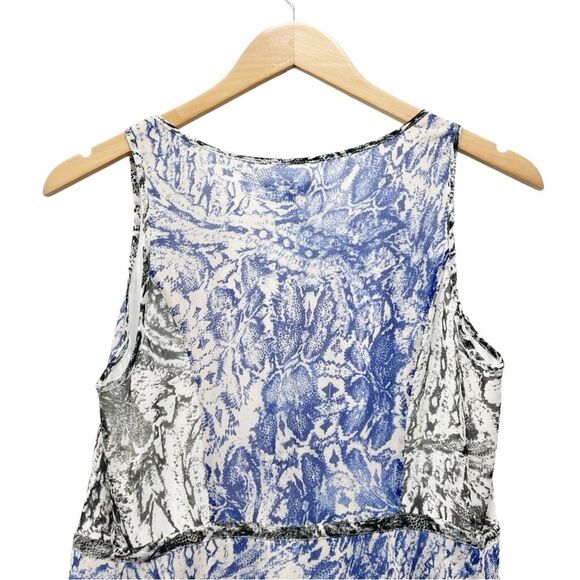 A/X Armani Exchange Blue Snake Print Overlay Long Maxi Dress Women’s Size 4 - Picture 5 of 11